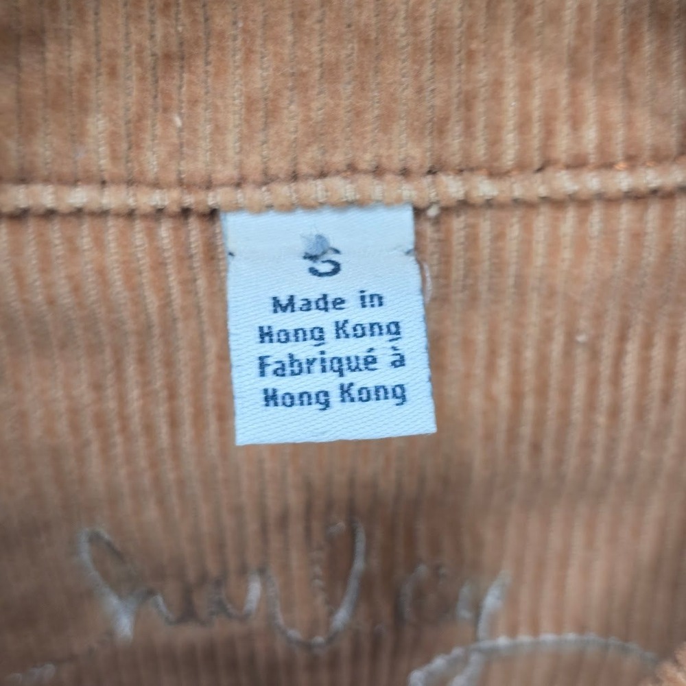 Vintage Y2K Hurley Corduroy Trucker Jacket S Brown Granola Boho Grunge Fall - Picture 9 of 11